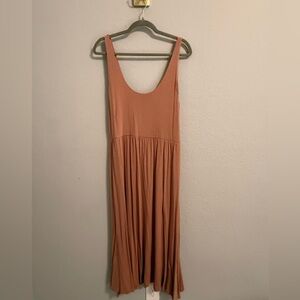 A New Day Rust Sleeveless Tiered Midi Dress Large